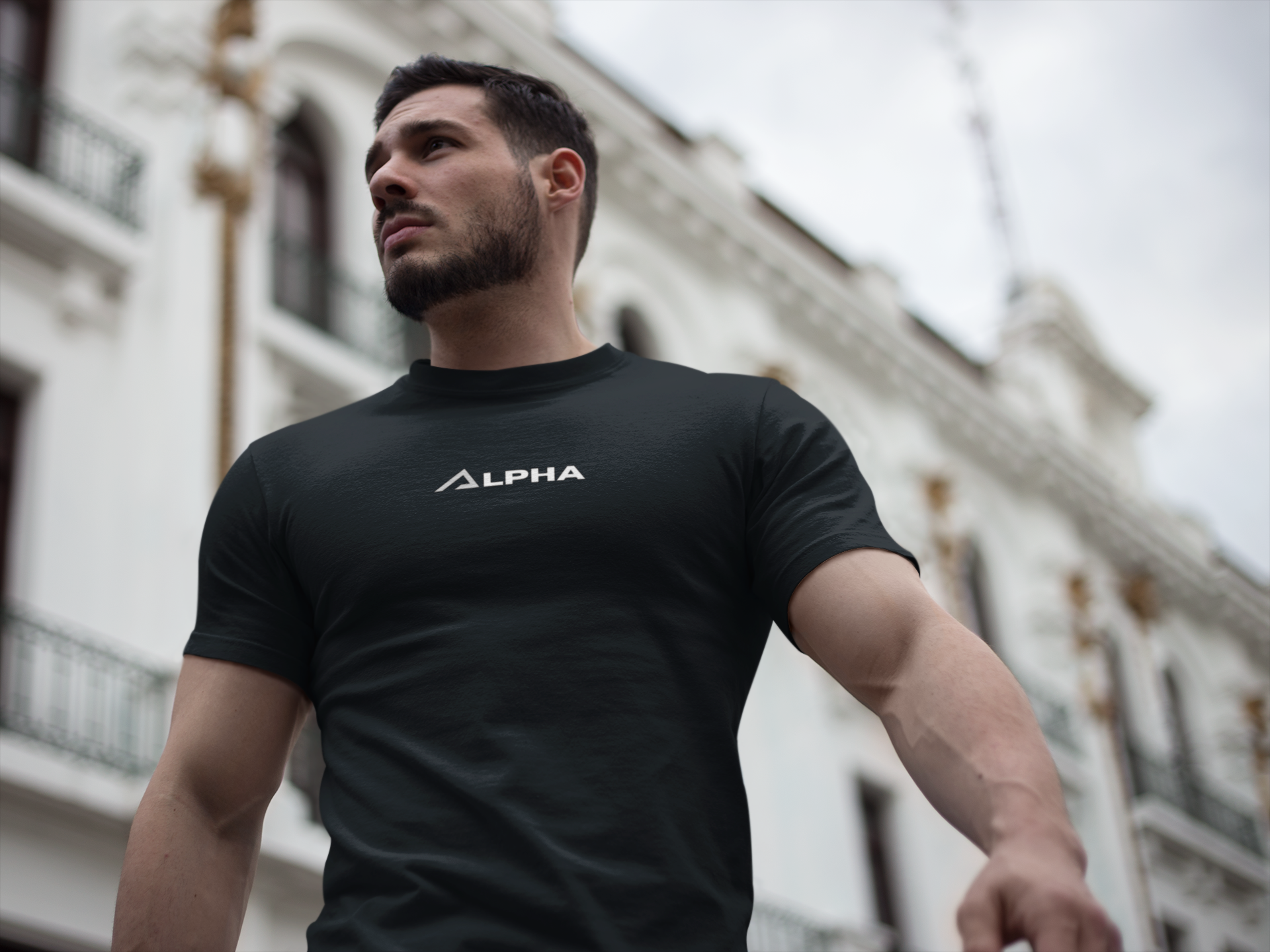 AlphaStch "Alpha" Logo Muscle Fit T-Shirt